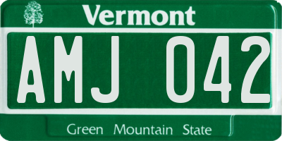 VT license plate AMJ042