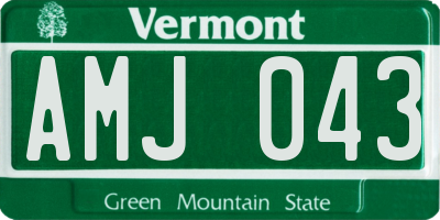 VT license plate AMJ043