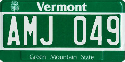 VT license plate AMJ049