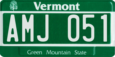 VT license plate AMJ051