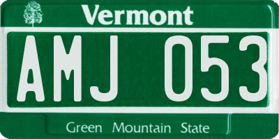 VT license plate AMJ053