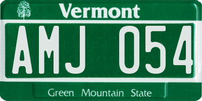 VT license plate AMJ054