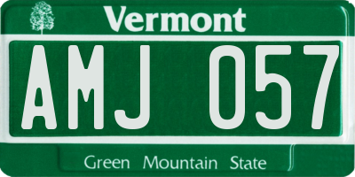 VT license plate AMJ057