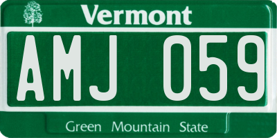 VT license plate AMJ059