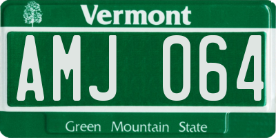 VT license plate AMJ064