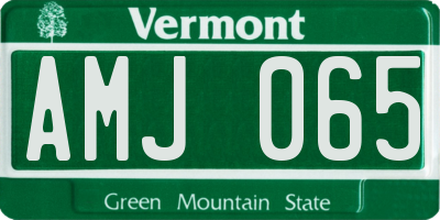 VT license plate AMJ065