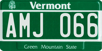 VT license plate AMJ066