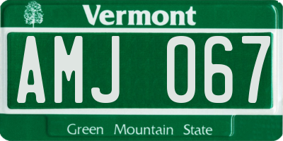 VT license plate AMJ067