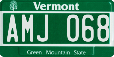 VT license plate AMJ068