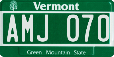 VT license plate AMJ070