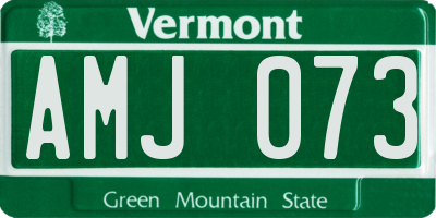 VT license plate AMJ073