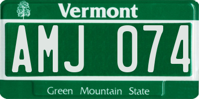 VT license plate AMJ074
