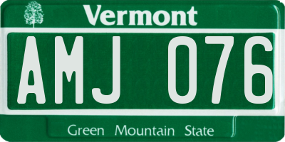 VT license plate AMJ076