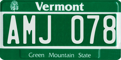VT license plate AMJ078
