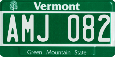 VT license plate AMJ082
