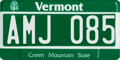 VT license plate AMJ085