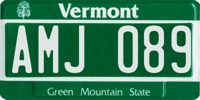 VT license plate AMJ089