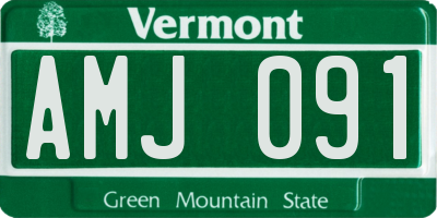 VT license plate AMJ091