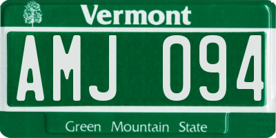 VT license plate AMJ094