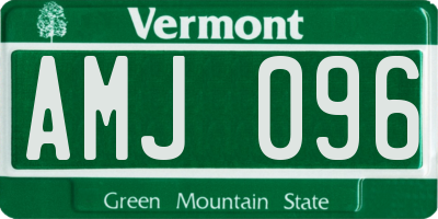 VT license plate AMJ096