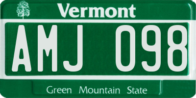 VT license plate AMJ098