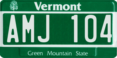VT license plate AMJ104