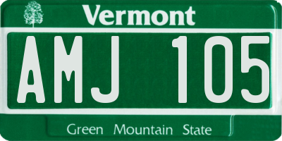 VT license plate AMJ105