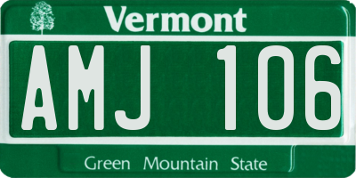 VT license plate AMJ106