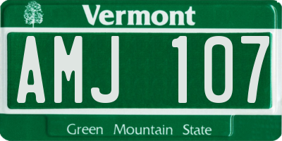 VT license plate AMJ107