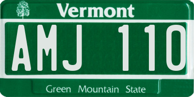 VT license plate AMJ110