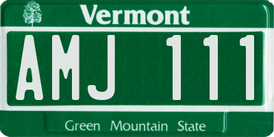 VT license plate AMJ111