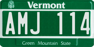 VT license plate AMJ114