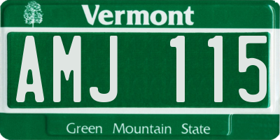 VT license plate AMJ115