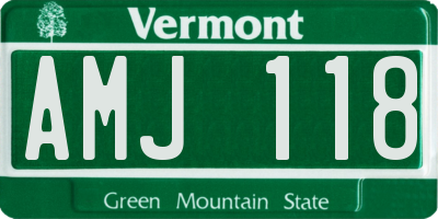 VT license plate AMJ118