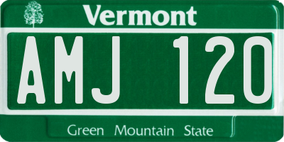 VT license plate AMJ120