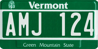 VT license plate AMJ124
