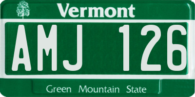 VT license plate AMJ126