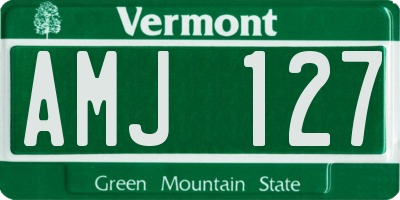 VT license plate AMJ127