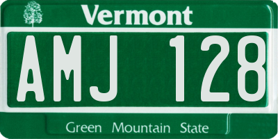 VT license plate AMJ128