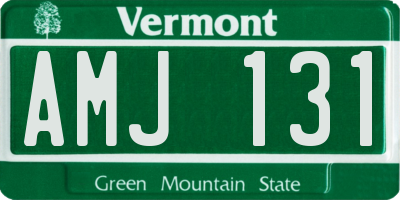 VT license plate AMJ131