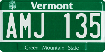 VT license plate AMJ135