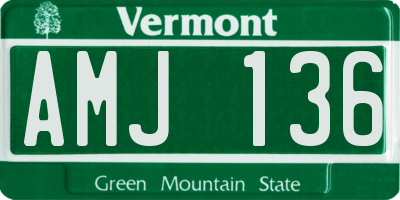 VT license plate AMJ136