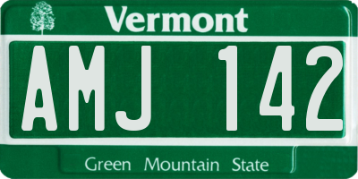 VT license plate AMJ142