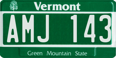 VT license plate AMJ143
