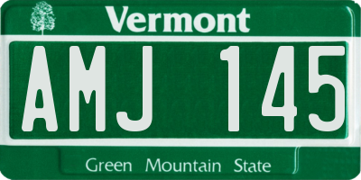 VT license plate AMJ145