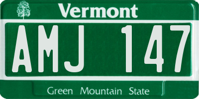 VT license plate AMJ147
