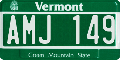 VT license plate AMJ149