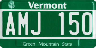 VT license plate AMJ150
