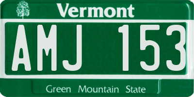 VT license plate AMJ153