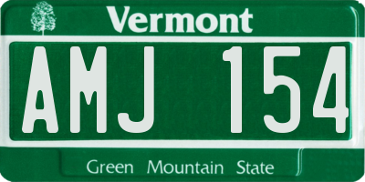 VT license plate AMJ154